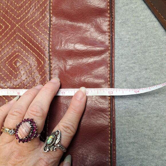 Liz & Co Purse Half Moon Bag Satchel Rosewood Vegan Leather Handbag boho hippie - Picture 13 of 15